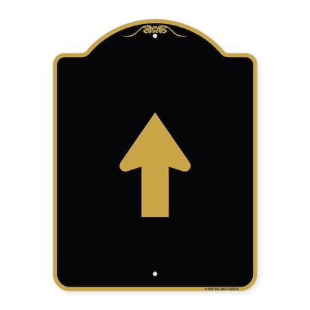Signmission Straight Thru Sign-Straight Thru Sign, Black & Gold Aluminum Sign, 18" x 24", BG-1824-22834 A-DES-BG-1824-22834